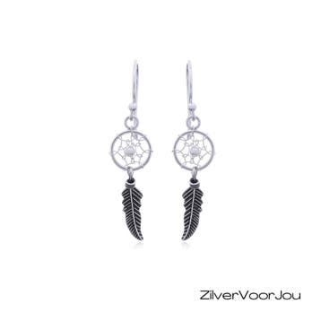 925 Zilveren kleine dromenvanger oorhangers, Verzenden, Nieuw, Zilver