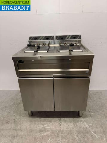 Forved RVS Dubbele Friteuse 2 x 12 liter 400V Horeca, Ophalen of Verzenden, Gebruikt