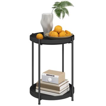 TRUUSK Bijzettafel met 2 Planken - Ronde Salontafel voor Woo, Verzenden, Nieuw