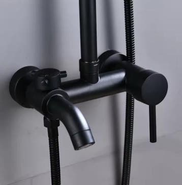 Traditionele Zwarte Douchekop met Handdouche en Kraan, Doe-het-zelf en Verbouw, Sanitair, Verzenden, Nieuw