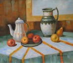 Italiaanse school (XX) - Still Life with Teapot, Jug and, Antiek en Kunst