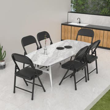 Opvouwbare Stoel met Kunstleren Zitting en Metalen Frame - C, Huis en Inrichting, Stoelen, Verzenden, Nieuw
