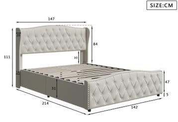Gestoffeerd hydraulisch opbergbed 140/160x200 cm, Huis en Inrichting, Slaapkamer | Bedden, Verzenden, Nieuw