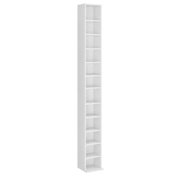 CD DVD kast Tynset vakkenkast met 12 vakken 175x20x20 cm wit, Verzenden, Nieuw
