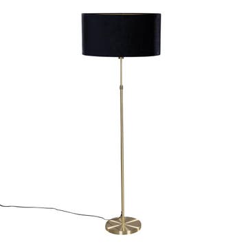 Vloerlamp goud met ovale velours kap zwart 50 cm - Parte, Verzenden, Nieuw, Modern