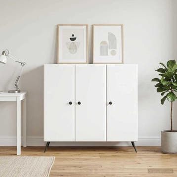 vidaXL Dressoir Wit 89 x 34,5 x 80 cm Bewerkt hout, Verzenden, Nieuw, Overige houtsoorten, Minder dan 50 cm