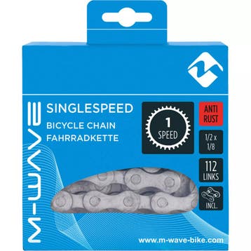 M-Wave Ketting single speed - 112 schakels - zilver - ant..., Ophalen of Verzenden, Nieuw, Derailleur of Ketting