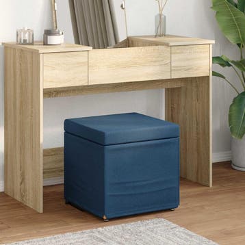 vidaXL Kruk Blauw 41 x 41 x 40 cm Stof en Geëngineerd Hout, Verzenden, Nieuw