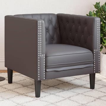Chesterfield Stoel Kunstleer | Tweedekansje | OP=OP, Huis en Inrichting, Overige materialen, Minder dan 75 cm, Chesterfield, Ophalen of Verzenden