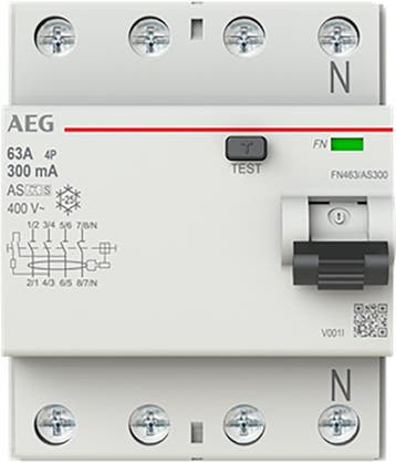 Aardlekschakelaar 4P. 63A 300 mA, A type Selectief, Ophalen of Verzenden, Nieuw, Groepenkast