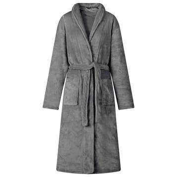vidaXL Badjas zonder Kap Donkergrijs l Flanel, Kleding | Heren, Pyjama's, Verzenden, Nieuw