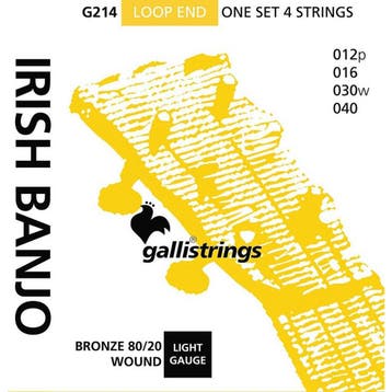 Galli G-214 snaren set Irish tuning tenor banjo bronze, Ophalen of Verzenden, Nieuw