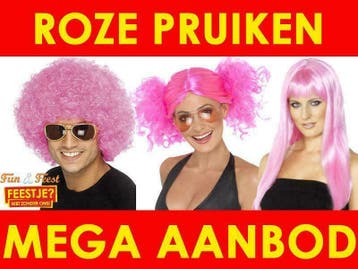 Roze pruiken- Mega aanbod roze pruiken, Ophalen of Verzenden, Nieuw