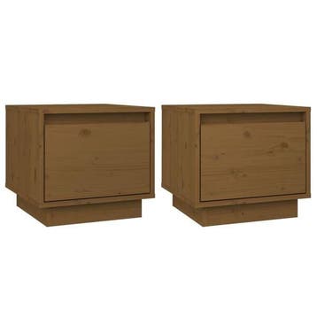 Nachtkastjes 2st Massief Grenen | Retourdeal 33% Korting, Minder dan 45 cm, Ophalen of Verzenden, Zo goed als nieuw, Minder dan 55 cm