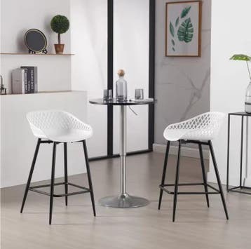 Set van 2 Bistro Barkrukken met Hollow Rugleuningen Voetsteu, Huis en Inrichting, Barkrukken, Verzenden, Nieuw