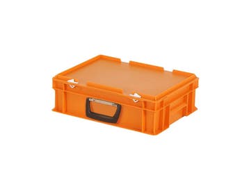 Koffer - 400 x 300 x H 133 mm - oranje - stapelbak met, Ophalen of Verzenden, Nieuw