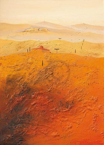 Kunstdruk Bernhard Gerner - Mediterrane Landschaft 1 50x70cm, Verzenden, Nieuw