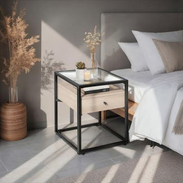 Nachtkastje Preston 43x45x54,5cm, Huis en Inrichting, Tafels | Bijzettafels, Verzenden, Nieuw
