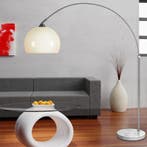 Retro design Booglamp - Staande Vloerlamp - Zilver - Opaa..., Huis en Inrichting, Verzenden, Nieuw