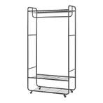 Kledingkast Vestvågøy open kast op wielen 176x90x40 cm zwart, Verzenden, Nieuw