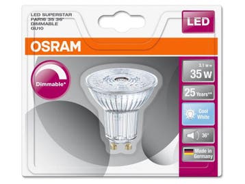 5x PAR16 LED-lamp 4000 K 3,1 W GU10, Osram, superstar, ko, Nieuw