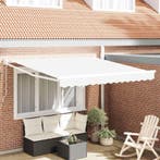 vidaXL Inklapbaar Zonnescherm Wit 350 x 250 cm Polyester en, Tuin en Terras, Zonneschermen, Verzenden, Nieuw