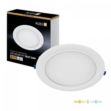 Kobi SIGARO LED Downlight 24W 2400lm 3CCT Wit Zaagmaat 19..., Ophalen of Verzenden, Nieuw