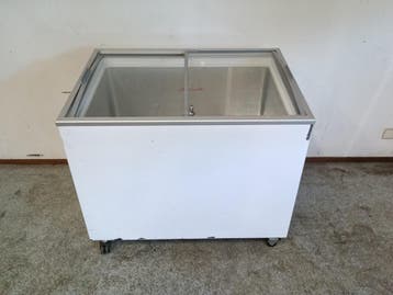 Diepvrieskist met Glazen Schuifruiten – B101,5 x D63 x H88,5, Gebruikt