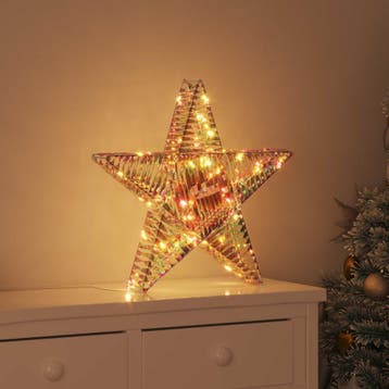 vidaXL 3D Ster 50 LEDs Warmwit 55 x 52.5 x 9 cm PET, Verzenden, Nieuw