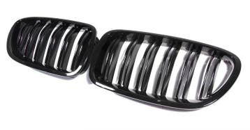 Dubbelspijls grillen glanzend zwart BMW 5 serie E60 en E61, Verzenden, Nieuw