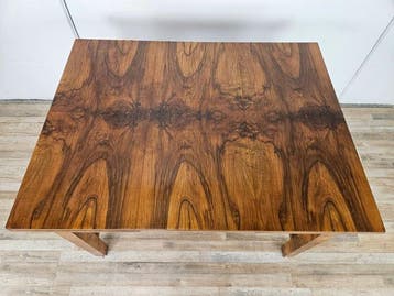 Eettafel - Uitklapbare tafel Art Deco in olijfhoutburl -