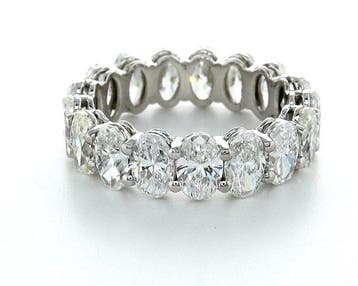 Ring - 14 karaat Witgoud - 7.24ct. tw. Diamant (Natuurlijk), Nieuw