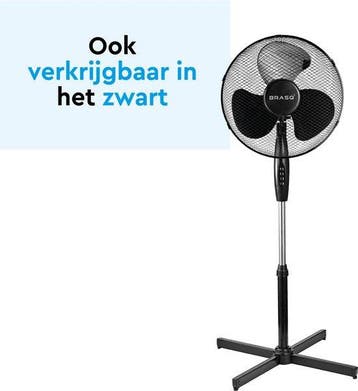 2dekans | BRASQ Statiefventilator – 40 cm – Wit - In hoogte, Ophalen of Verzenden, Zo goed als nieuw