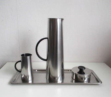 GABIS - Nils Nisbel - Koffieservies (4) - Roestvrij staal -, Antiek en Kunst, Antiek | Keukenbenodigdheden