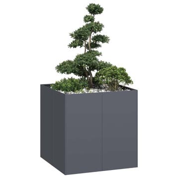 vidaXL Plantenbak 80x80x80 cm staal antracietkleurig, Tuin en Terras, Bloembakken en Plantenbakken, Verzenden, Nieuw, Metaal