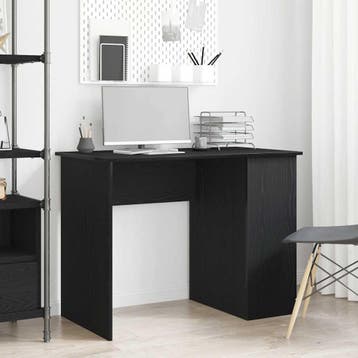 vidaXL Bureau Zwart Eiken 100x55x75 cm Bewerkt Hout, Verzenden, Nieuw