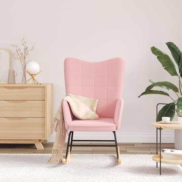 vidaXL Schommelstoel Roze Sherpa Stof, Verzenden, Nieuw