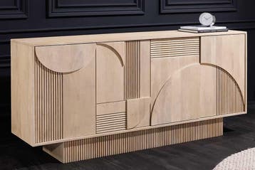 Design dressoir ART DECO 170 cm wit gelimineerd massief, Huis en Inrichting, Kasten | Dressoirs, Ophalen of Verzenden, Nieuw