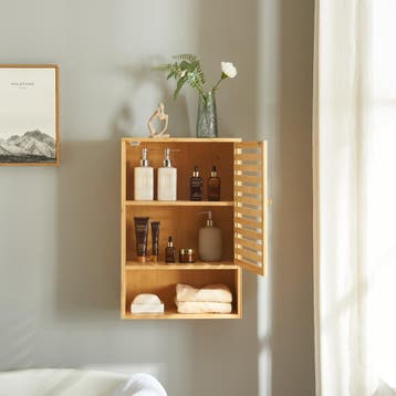 Badkamerkast Gjesdal 60x40x20 cm bamboe naturel [en.casa], Verzenden, Nieuw