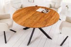Massief houten eettafel GALAXIE 130 cm rond acacia naturel, Ophalen of Verzenden, Nieuw