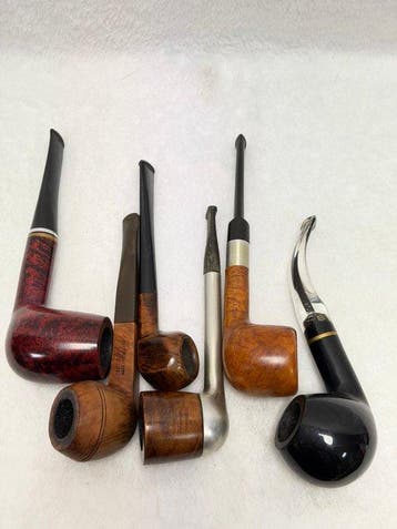 Exclusief Kavel van 6 Vintage Estate-pijpen – o.a. Van der, Nieuw