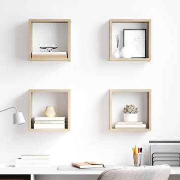 vidaXL Wandschappen kubus 4 st 26x15x26 cm sonoma, Verzenden, Nieuw