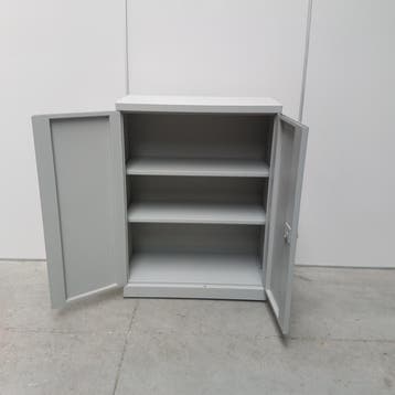Stalen 2-deurs kast grijs - 120x90x44 cm, Ophalen of Verzenden, Nieuw