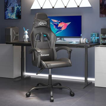 vidaXL Gamestoel kunstleer zwart, Huis en Inrichting, Bureaustoelen, Verzenden, Nieuw, Zwart