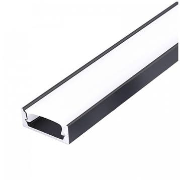 Kobi LED opbouwprofiel P01 zwart 1 meter met opale afdekkap, Huis en Inrichting, Ophalen of Verzenden, Nieuw