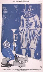 Spotprent over een gestrande Postjager (lijst optie), Verzenden