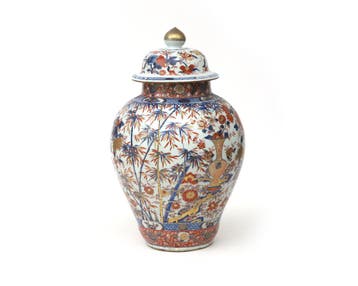 Porseleinen dekselvaas, China, Kangxi/Yongzheng, 18e eeuw