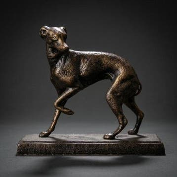Beeld, Windhond (Zonder Minimumprijs) - 16 cm - Gietijzer