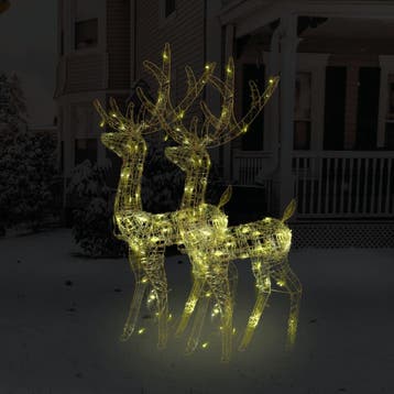 vidaXL Kerstversieringen rendier 2 st 120 cm acryl warmwit, Verzenden, Nieuw