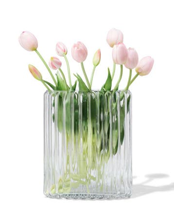 HEMA Vaas 20x28cm glas ovaal transparant, Verzenden, Nieuw, Transparant
